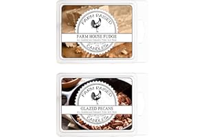 Farmhouse Fudge & Glazed Pecans - Farm Raised Candles - Natural Soy Wax Melts - 2 Pack Variety - 16 Cubes - 100% American Made - American Farmed Wax Warmer Melt