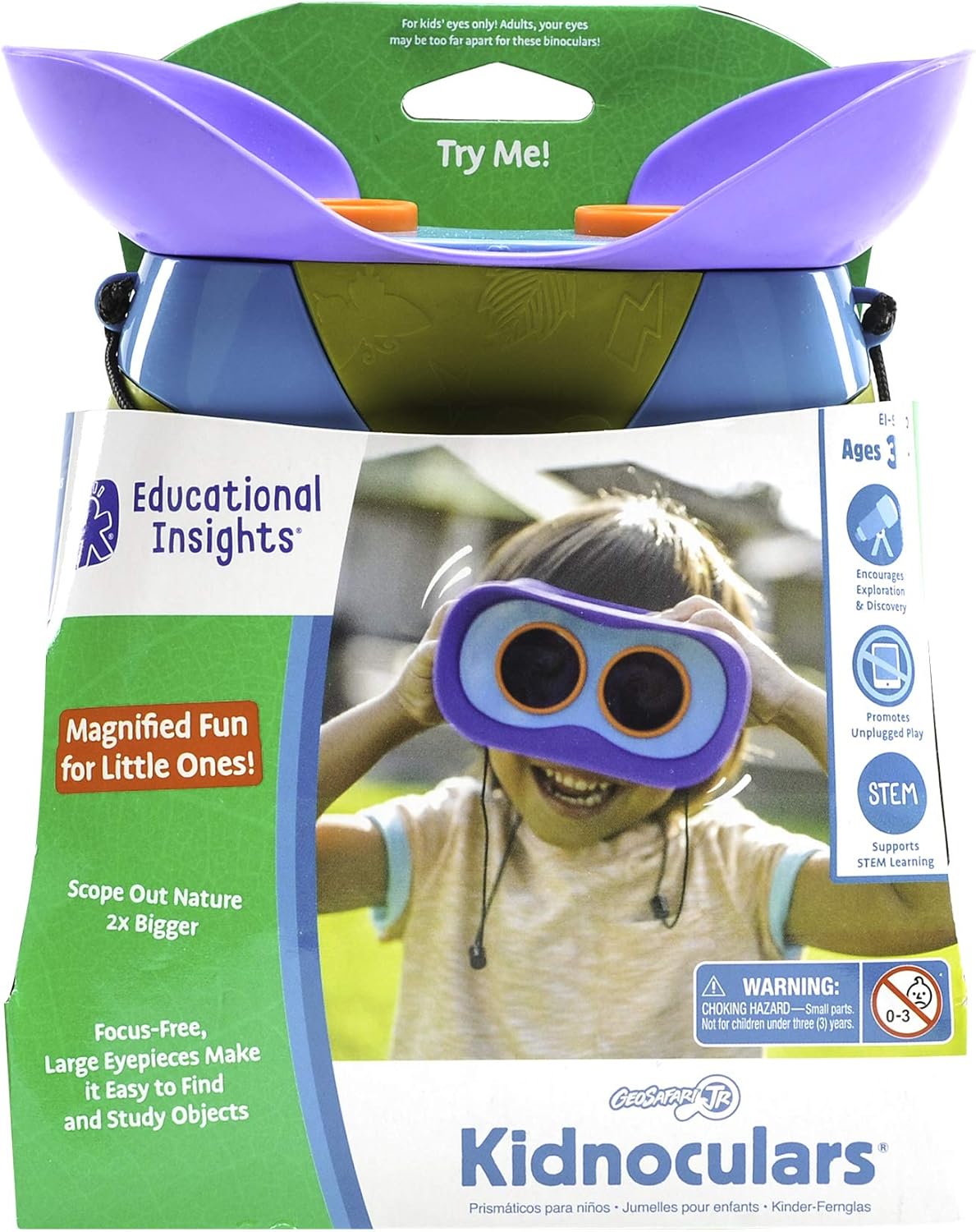 Educational Insights GeoSafari Jr. Kidnoculars, Kids Binoculars, Perfect Outdoor Play for Preschool Science, Ages 3+: Toys & Games