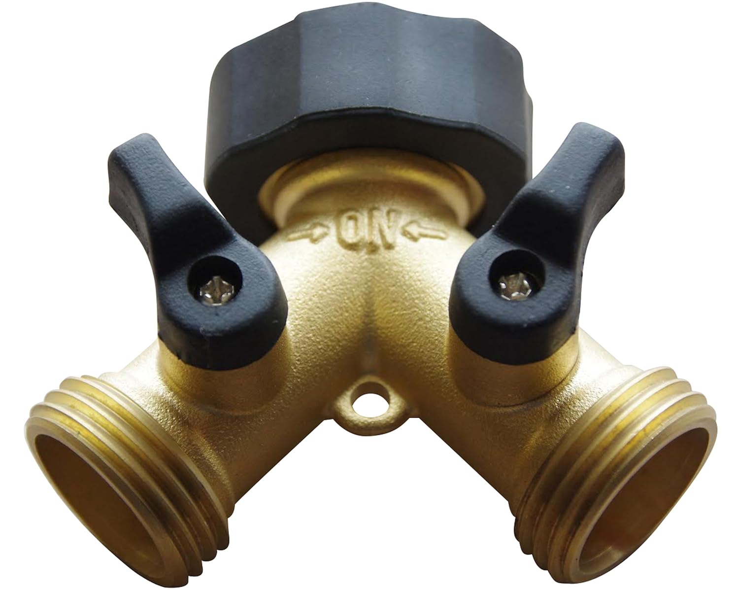 Garden Water Hose Splitter Brass 2 Way Valve Y Connector NEW eBay
