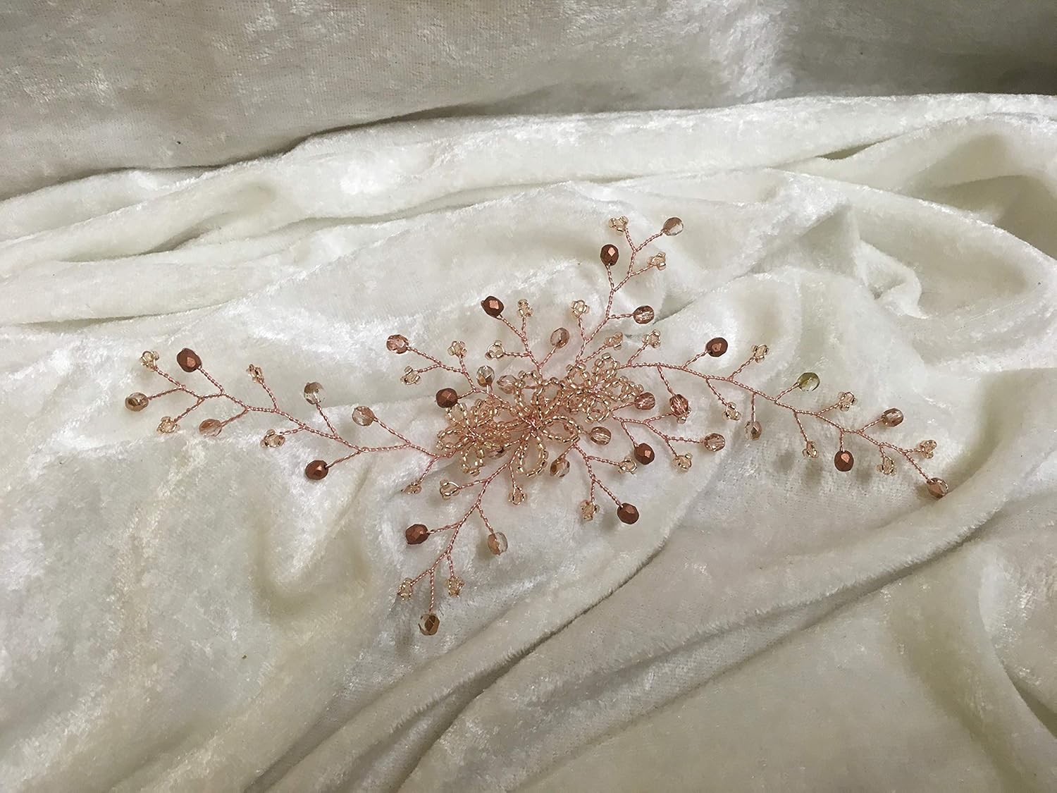 Rose Gold Copper Hair Vine Wedding Guest Party Hair