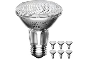 MISDOOD Par20 Halogen Flood Light Bulb, 39W 120V PAR20 Light Bulb, Dimmable, E26 Base, 2700K Warm White, 3000 Hours for Indoor Range Hood, Track Oven, Ceiling Can Lamp（6Pack）