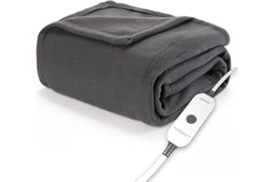 Sunbeam Royal Ultra Fleece Heated Throw Electric Blanket, 50" x 60", 4 Heat Settings, 4-Hour Auto Shut-Off, Warming Throw for Couch or Bed, Fast Heating, Machine Washable, Warm and Cozy, Night Fog
