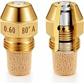 MorningRo 2 Pcs Hollow Oil Burner Nozzle, 0.6-80 A, Universal | for Oil Furnace, Burner Parts, 80 Degree Replacement Spray Brass Oil Fuel Burner Nozzle