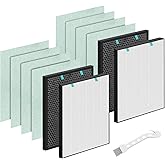 Asrhine 2 Sets Air400 Filter Replacement for Bissell Air400, 2 Filter, 2 Carbon Post Filter, 8 Pre Filter, Compared to Part 2521 and 2520 (2 Sets Air400)