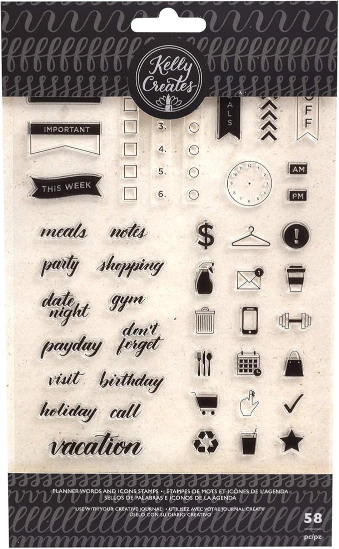 Amazon Com Kelly Creates Words Icons Stamps Multi Arts Crafts Sewing