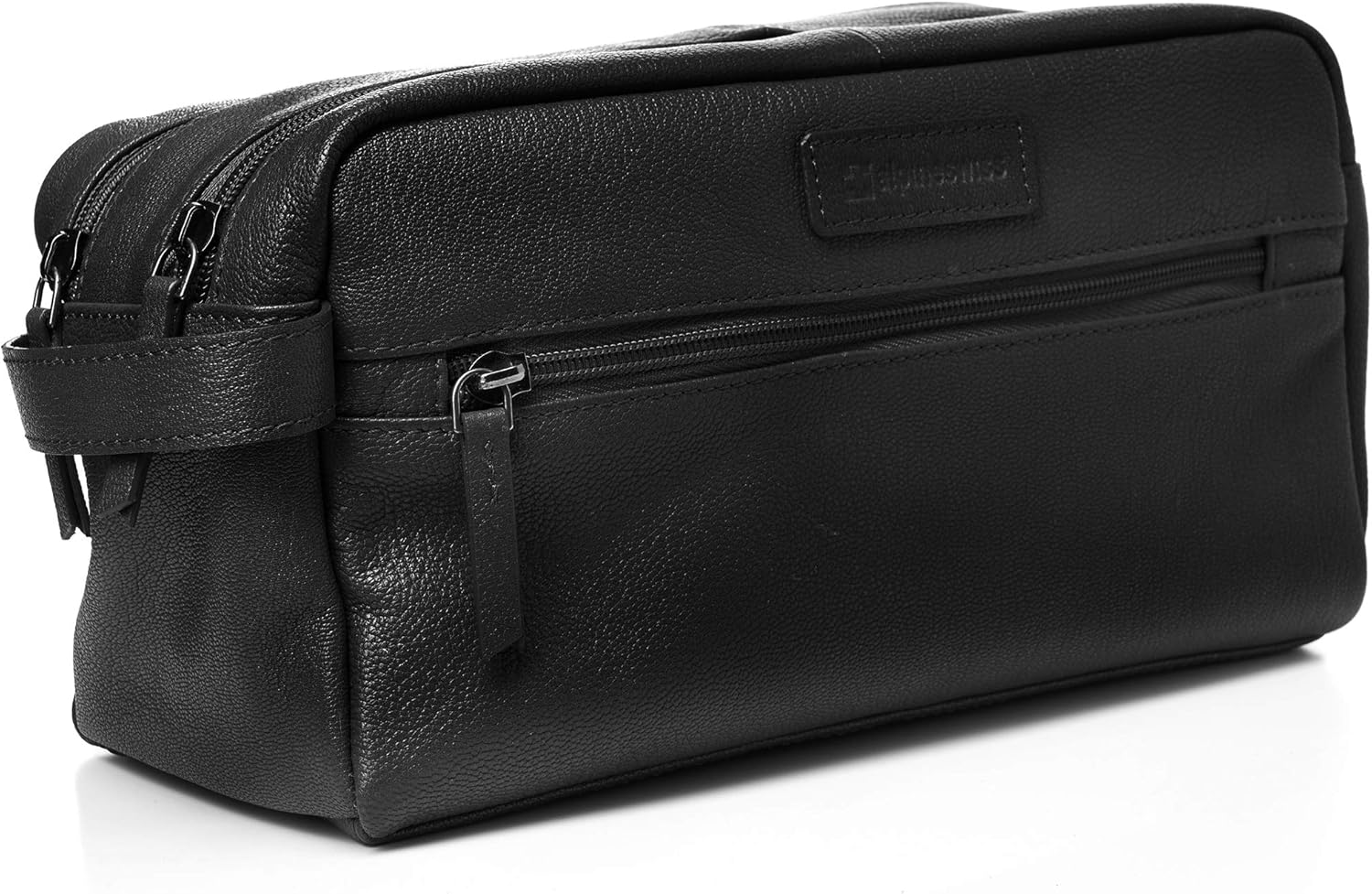 Alpine Swiss Sedona Toiletry Bag Genuine Leather Shaving Kit Dopp Kit Travel Case Black: Clothing