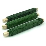 Inter Flowers Wickeldraht Set - 2 Spulen Grüner Basteldraht 0,65mm / 38m, Rostfrei