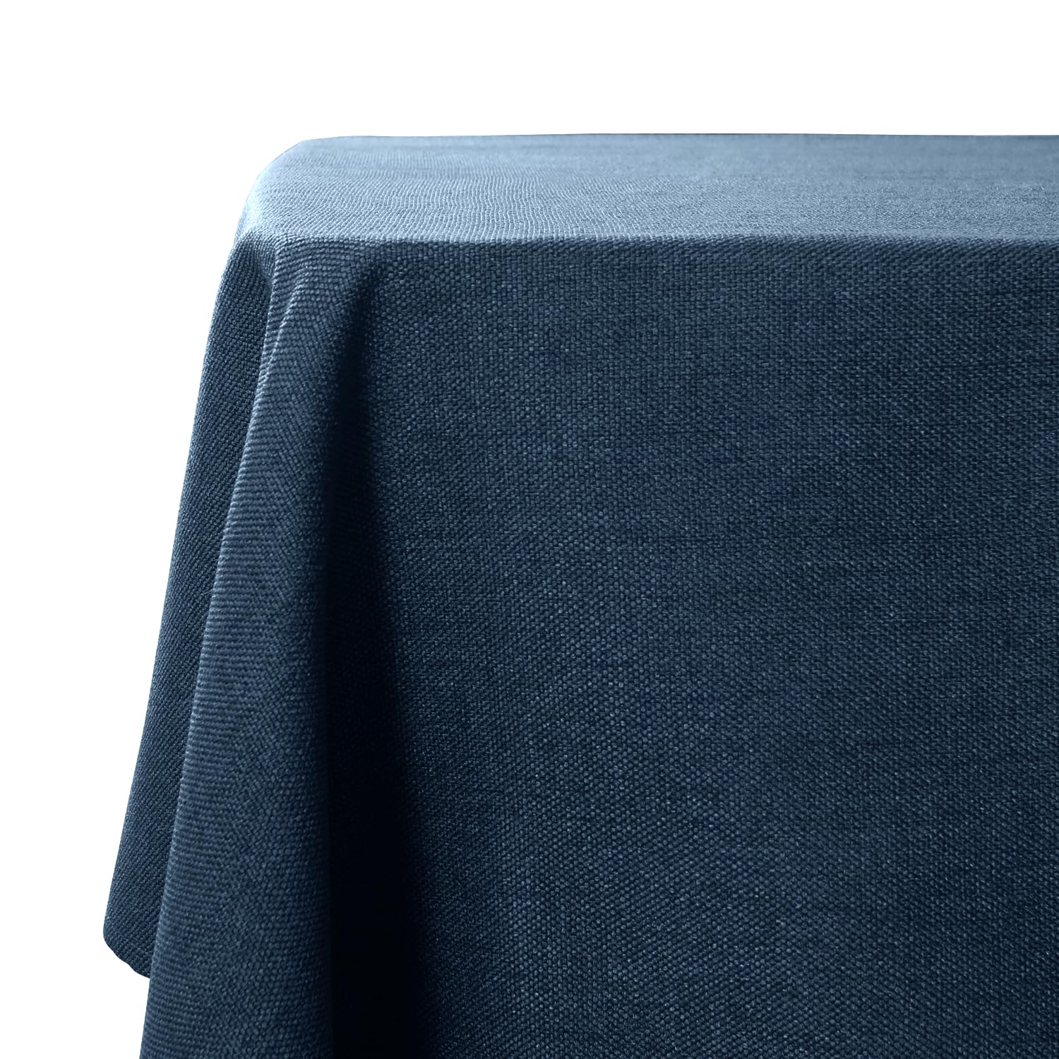 WAITER TREE Table Cloth 140x180 cm Rectangular Wipe Clean Table Cover, Blue Faux Linen Wipeable Waterproof Tablecloth for Outdoor Picnic Dining Kitchen Party - Navy Blue