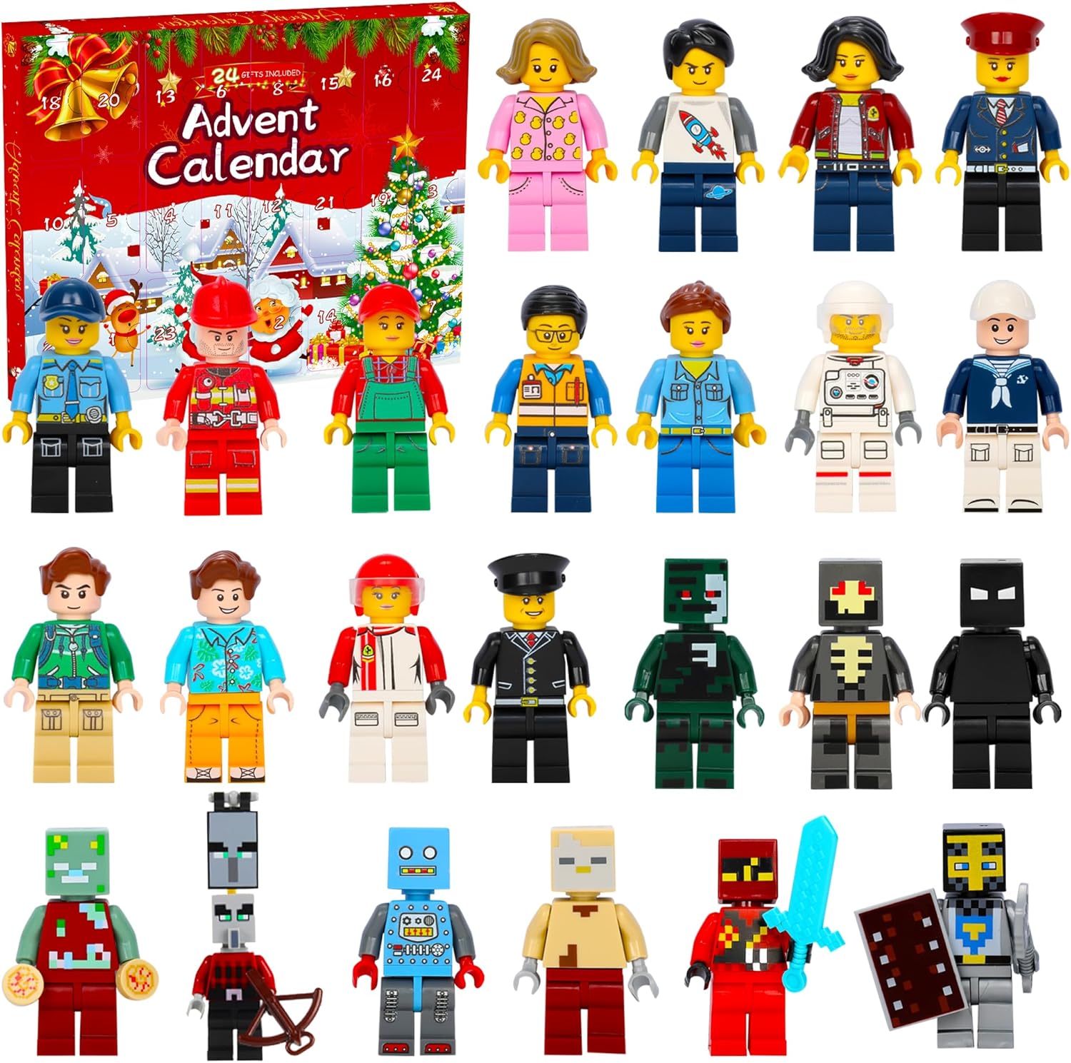 Advent Calendars - Christmas 2023 Advent Calendar Building Toys Set 24 Characters Building Blocks, Holiday Countdown Calendar Party Favor Gift for Boys Girls