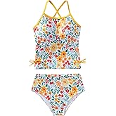 Sewetier Girls Tankini Swimsuit 2-Piece Beach Sport Bathing Suit Set Hawaiian Swimwear for 5-12Years