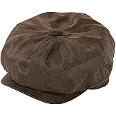 TOP-EX XL/XXLMens Newsboy Flat Cap Waterproof Faux Leather - 8 Panel Gatsby Irish Driving Golf Hat