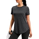 Women's Workout Shirts Bum-Covering Length Short Sleeve Lightweight Dry Fit | Athletic, Hiking, Running,Breathable, Summer Tops for Women