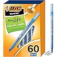 BIC Round Stic Xtra Life Blue Ballpoint Pens, Medium Point (1.0mm), 60-Count Pack of Bulk Pens, Flexible Round Barrel for Wri