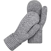 HOPSOOKEN Winter Mittens Gloves for Women Warm Thermal Fleece Thick Knit Soft Cozy Wool Snow Mittens for Cold Weather Gifts