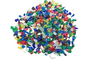 BTMIEY COE90 50g(1.76oz) Mixed Crushed Glass Frits, Fusible Glass for Microwave Kiln for DIY Crafts, Stained Glass Projects, Jewelry Making Supplies(Frit Glass)
