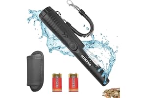 HEYOURTOR Metal Detector Pinpointer,Fully Waterproof,Handheld PinPointer Wand,360°Search Treasure Pinpoint Finder Probe with Belt Holster High Sensitivity for Gold Coin Silver Jewelry (Black)
