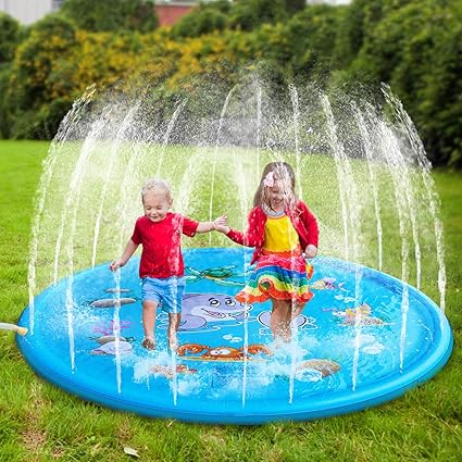 Jasonwell Juego De Salpicaduras Almohadilla De Aspersion Alfombra De Juegos Agua Juguete De Agua Para Ninos De 2 3 4 5 6 Anos Y Fiesta Al Aire Libre De 68 Aire Libre