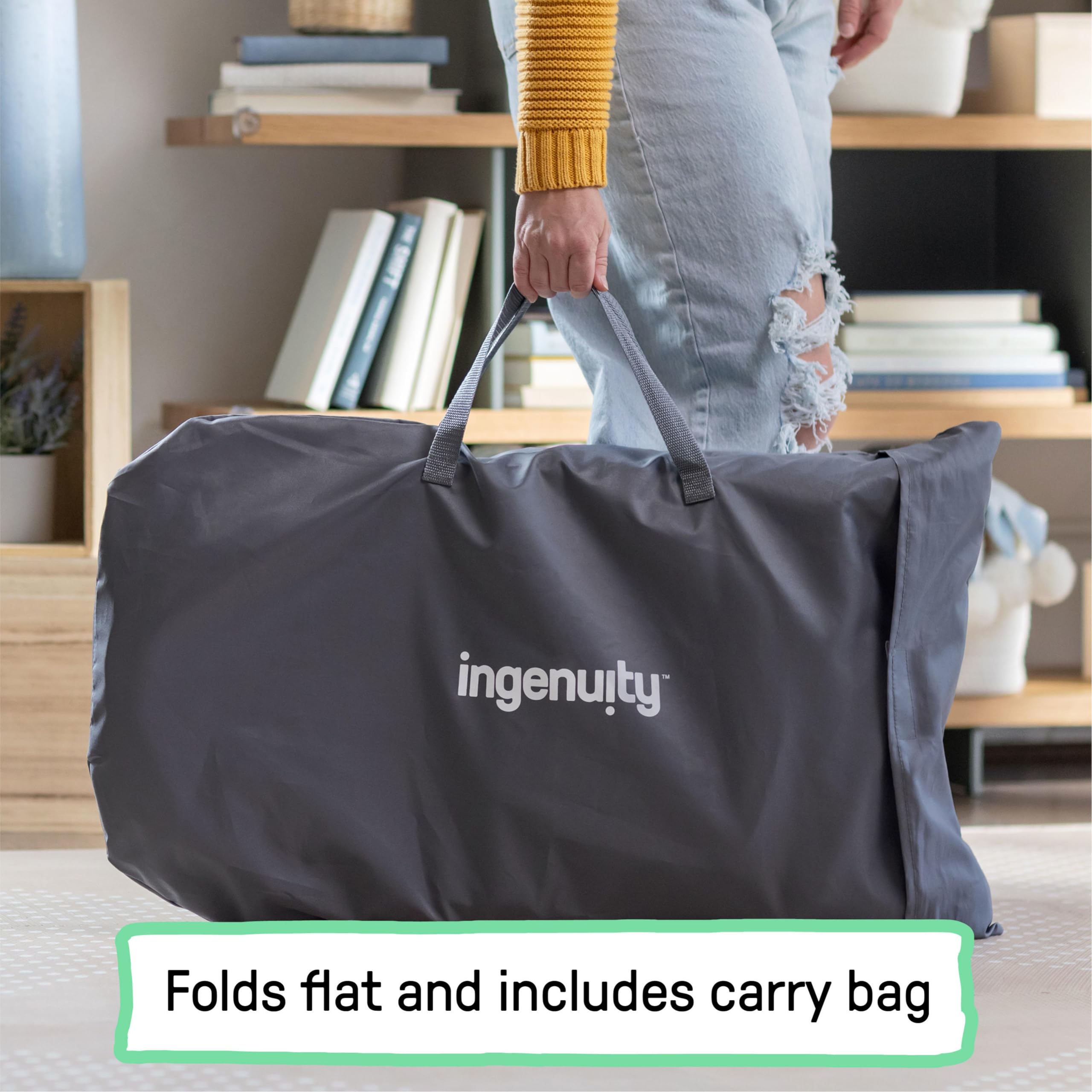 Ingenuity Gas Relief and Anti-Colic Baby Bouncer Seat and Rocker, Gentle Belly Message to Relax and Soothe Bellies, Instant Tummy Soother, 20 Songs and Melodies – Parker