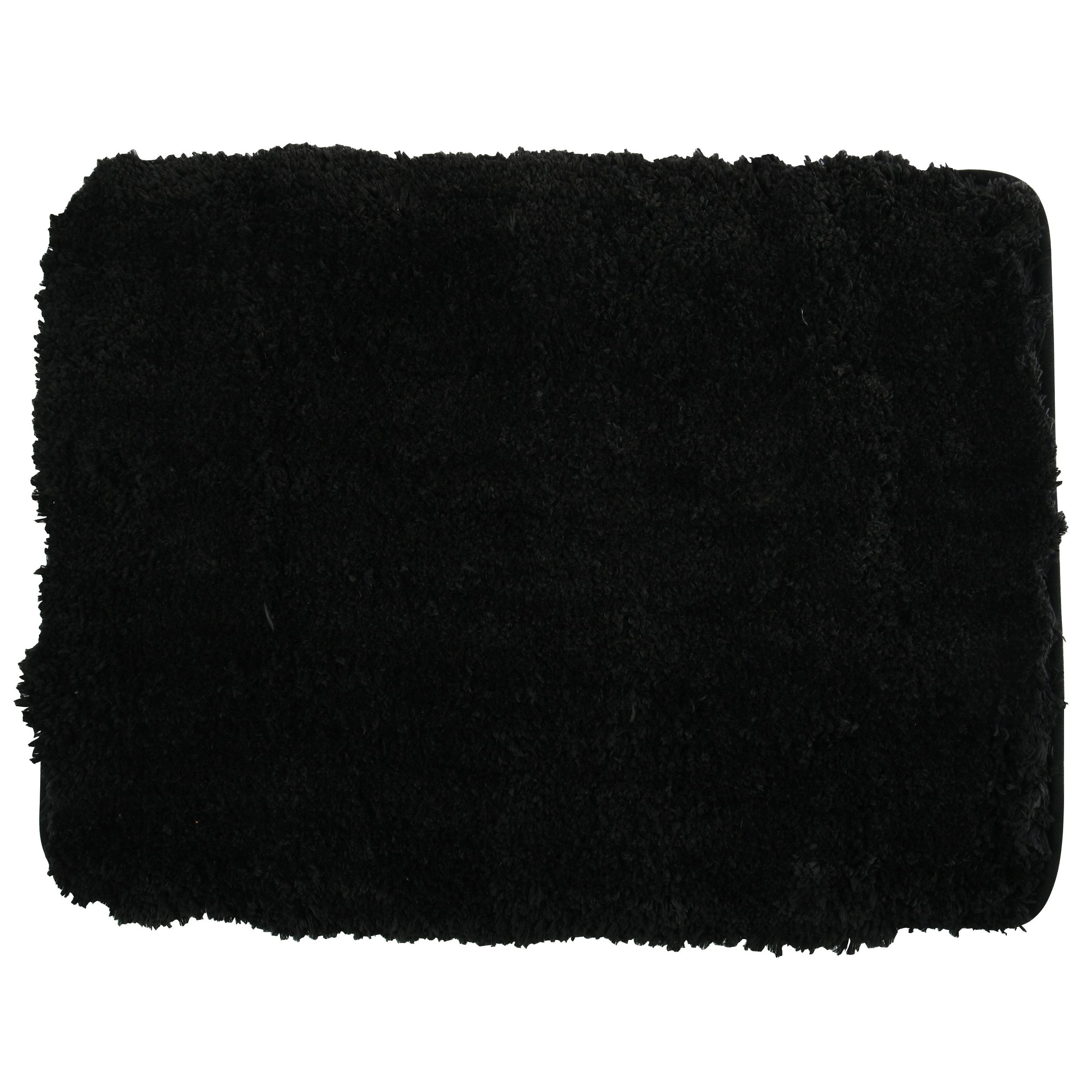 MSV Microfiber Bath Mat, Black, 70 x 50 cm