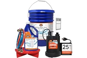 CHROMEX Tankless Water Heater Flush Kit with Certified Liquid Descaling Solution and 1/6HP Heavy Duty Pump with 25 Ft Extra Long Power Cord
