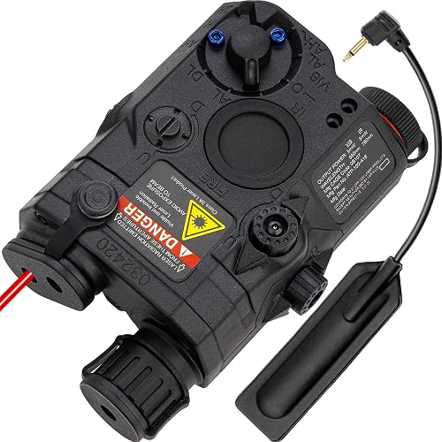 Airsoft PEQ-15 IR Laser + Visible Red Laser + White LED Flashlight Noir