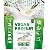 About Time Vegan Protein Powder 22g Vanilla, Natural Ingredients, Non-GMO, Plant Based, Gluten Free, Soy Free, Dairy Free, 32 Servings