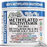 Methylated Multivitamin for Men with Vitamin B12 B6 Choline Magnesium Selenium CoQ10 Iodine Manganese Iron Boron Copper Thiamin Riboflavin Biotin Probiotics Omega 3 | Vegetarian Capsules Mens Vitamins