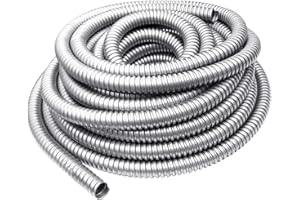 NIDAYE 25 ft 3/4 Inch Reduced Wall Flexible Metal Conduit, Galvanized Steel Outdoor Electrical Conduit for Greenfield Wiring, Cable Management