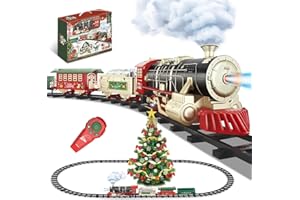 XINGYING Christmas Train - Remote Control Train Set w/Steam Light & Sound, Electric Train Toys for Around Under Christmas Tree, Rechargeable Toy Train for Boys Girls Toddler Model Train Set for Kids Ages 3-8