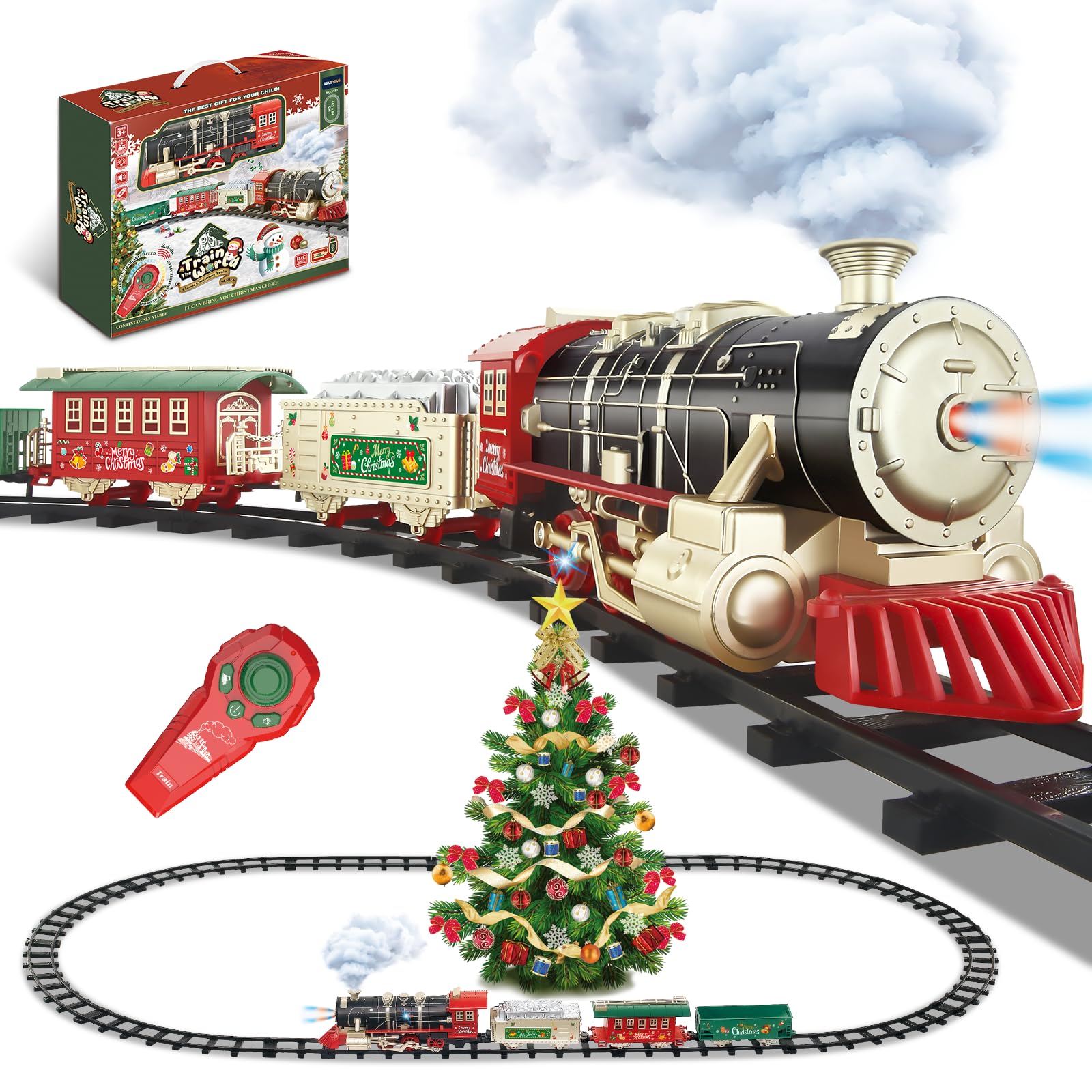 Photo 1 of *USED*
XINGYING Christmas Train - Remote Control Train Set w/Steam Light & Sound, Electric Train Toys for Around Under Christmas Tree, Rechargeable Toy Train for Boys Girls Toddler Model Train Set for Kids