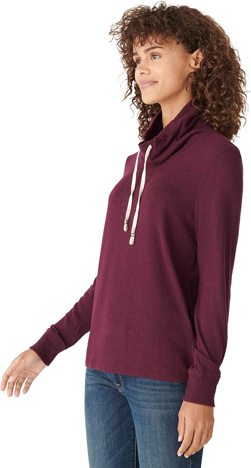 Lucky Brand Women's Long Sleeve Tunnel Neck Cloud Jersey Pullover Sweatshirt at  Women’s Clothing store