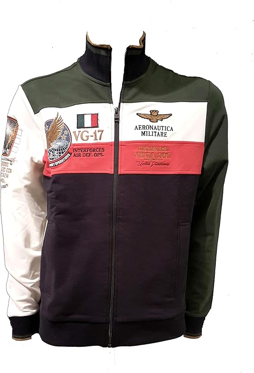 Aeronautica Militare Sudadera Felpa FE1388 Rojo Verde Blanco para