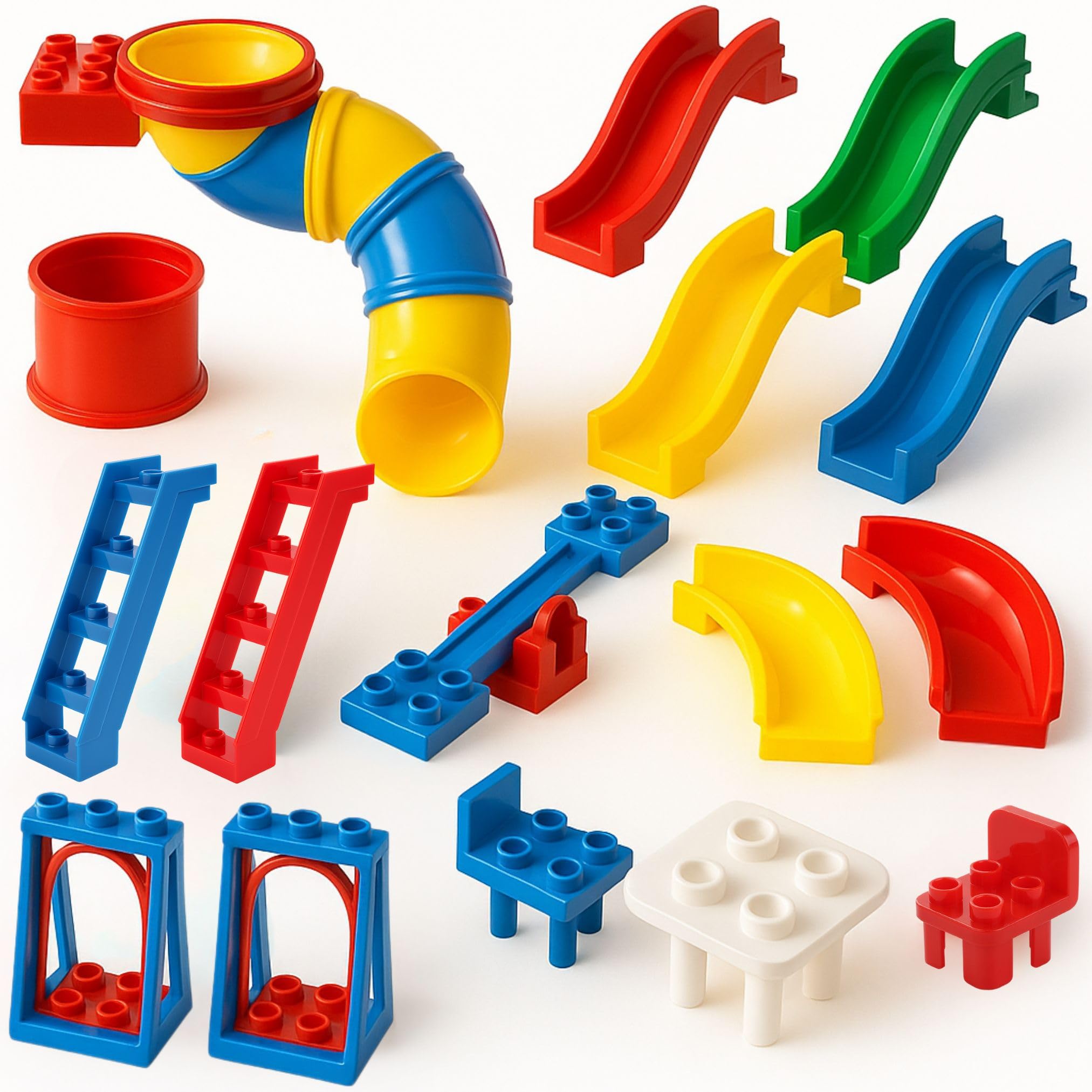 View 1 of Liberty Imports 24 PCS Big Building Blocks Playground Accessories Set, Early STEM Learning Creative Building Toy Bricks for Toddlers, Kids - Compatible with Major Brands