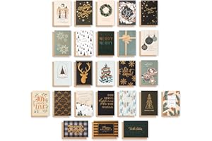 American Greetings Christmas Cards with Envelopes, Traditional Winter Designs (25-Count)