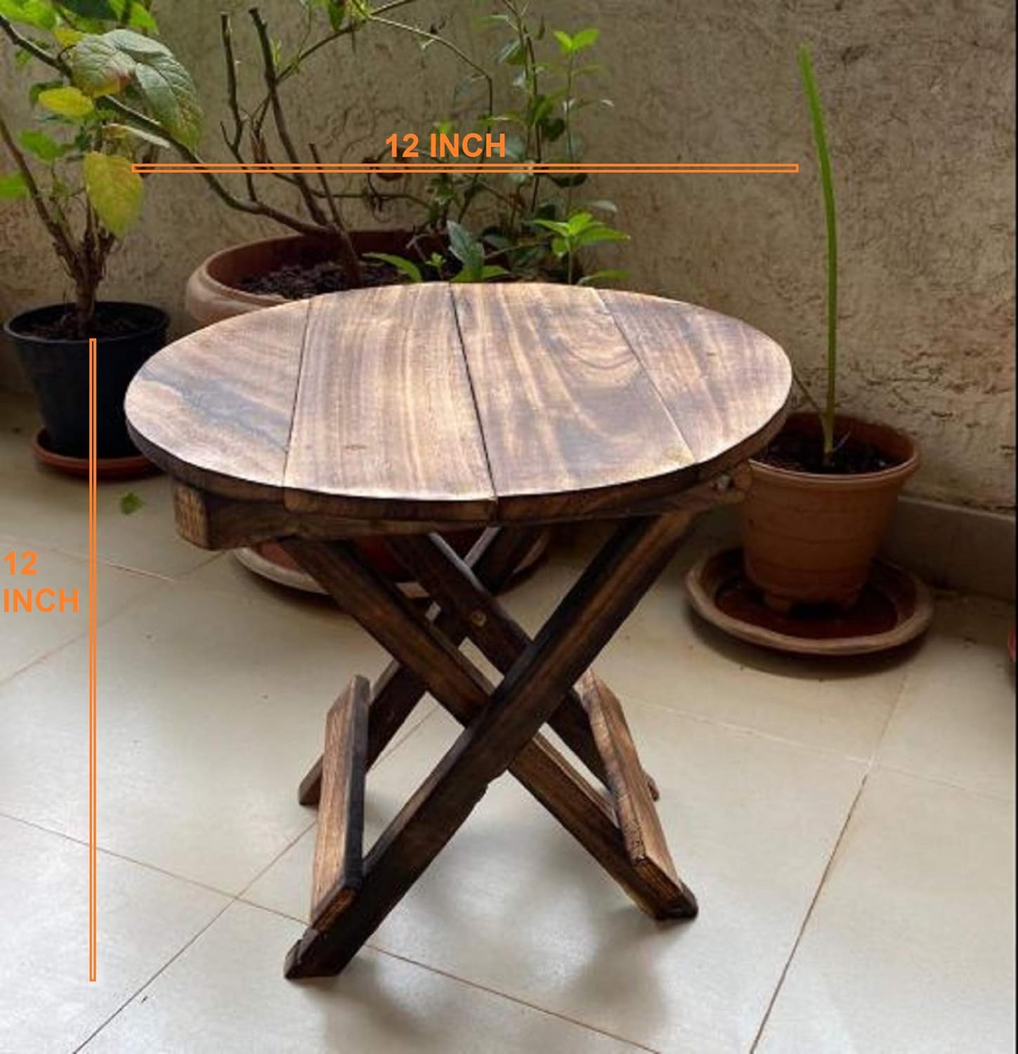 Icare Gifts Beautiful Premium Wooden Folding Side Table Coffee Table 12inch Amazon In Home Kitchen