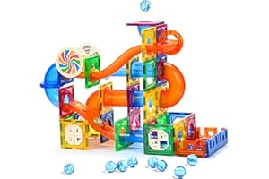 MAGBLOCK 85Pcs Marble Run Magnetic Tiles Toy Building Blocks STEM Educational Child Brain Development Kit Magnet Construction Toys for Boys Girls Kids Age 5 6 7+ Years Old