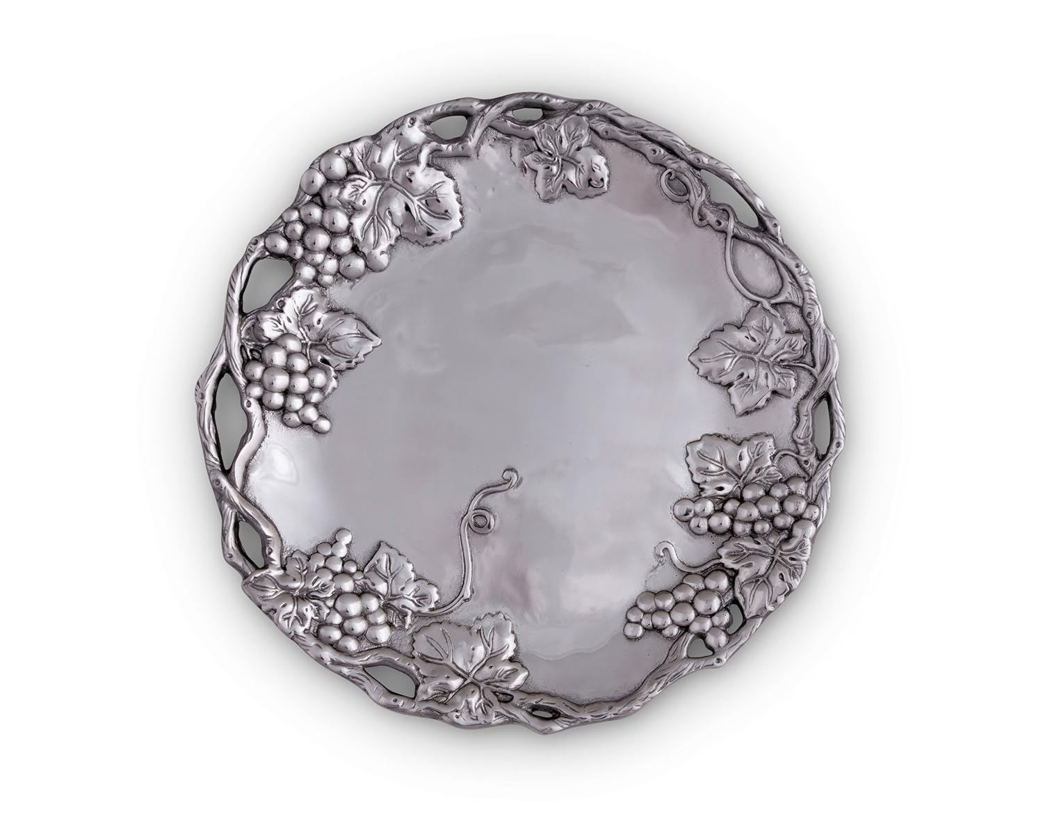 Arthur Court Designs Aluminum Grape 15" Round Tray