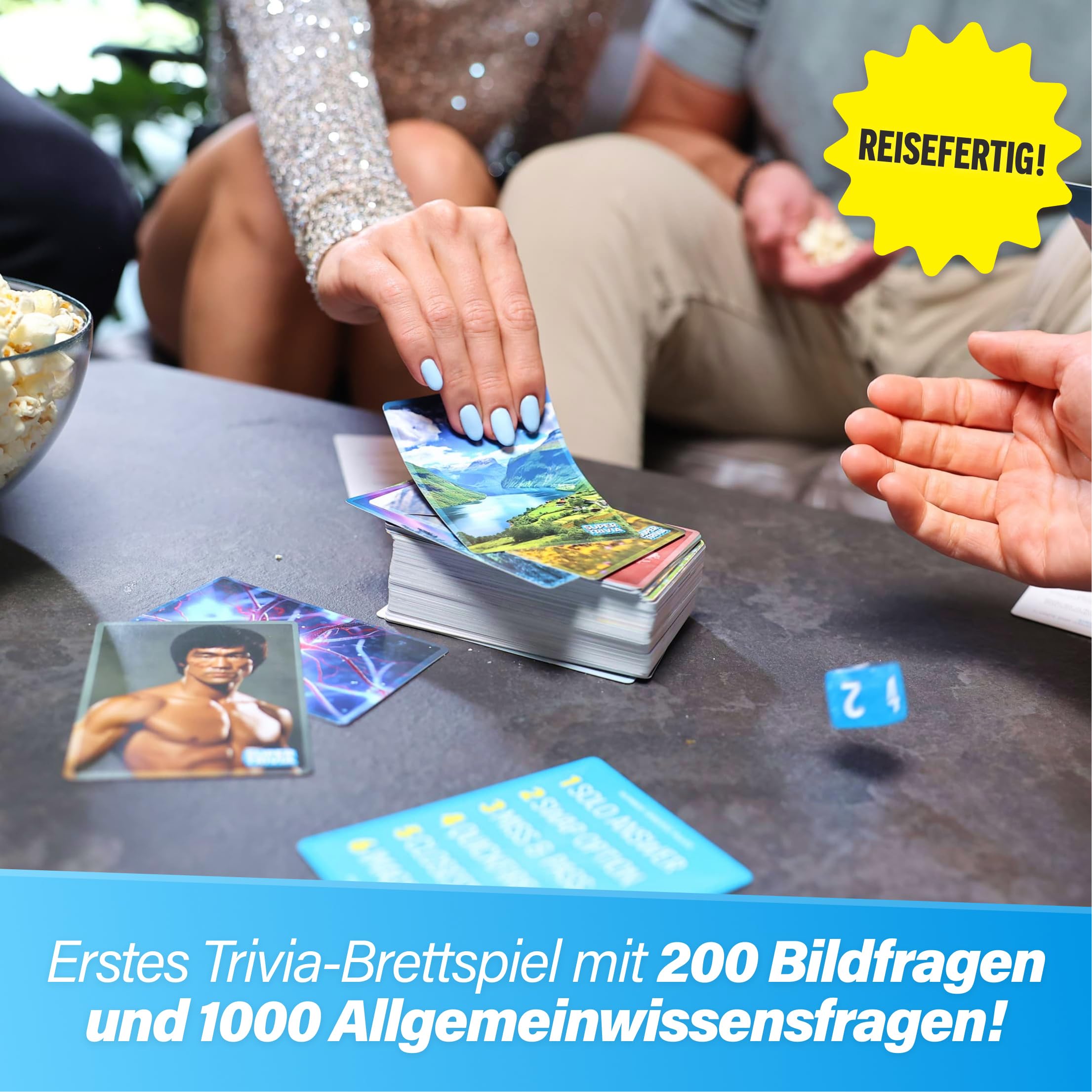 The World Game Super Quiz - Deutsche Version - Trivial Gesellschaftsspiele für Erwachsene mit 1200 Fragen - Brettspiele mit Quizkarten - Wissensspiel für Familie mit Teenagern - Party Spiele 4