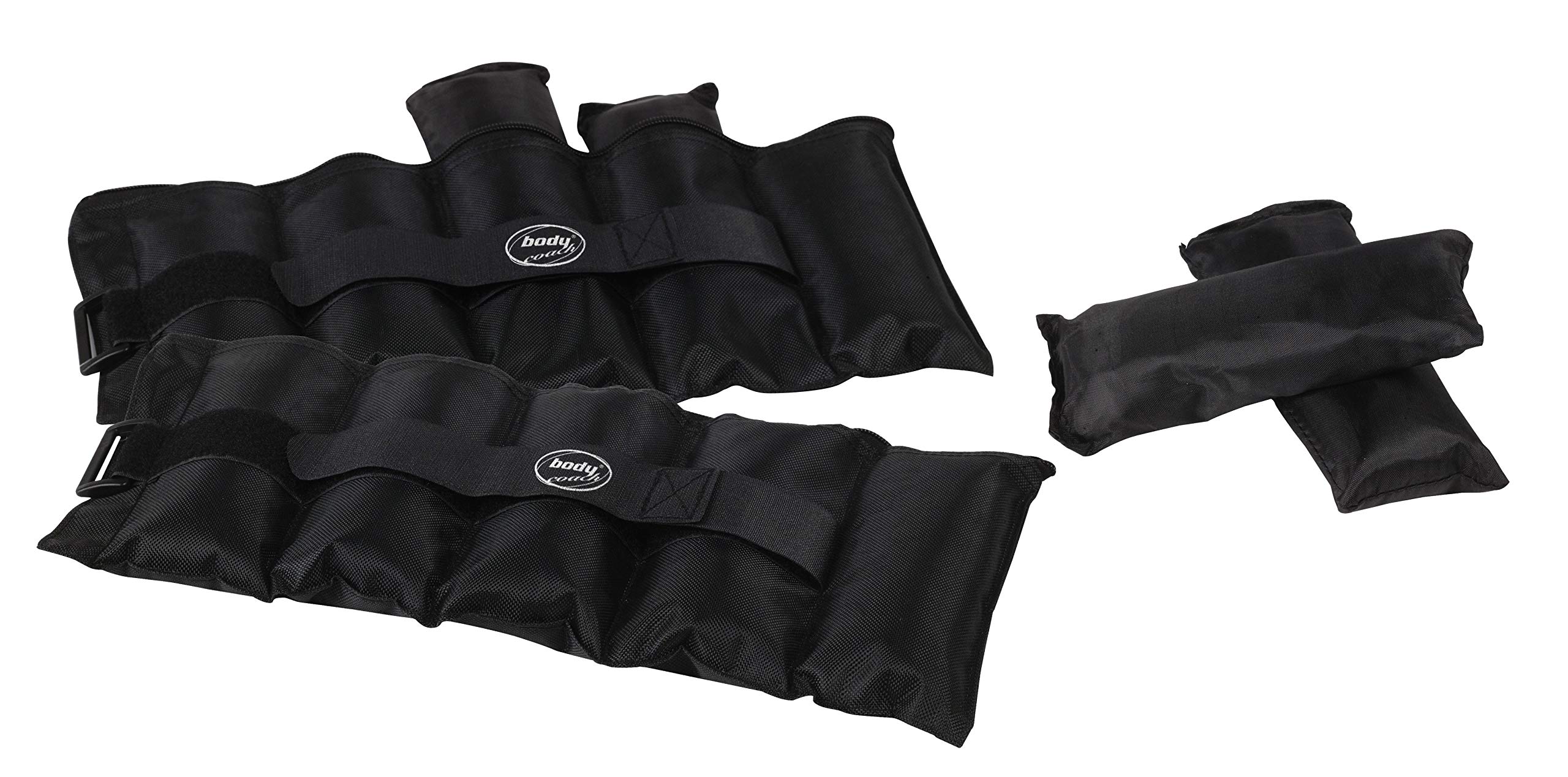 body coach Adjustable Weighted Wristbands - 2 x 2.3kg, Grey/Black