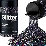 Hemway Holographic Black Glitter Shaker 130g Extra Chunky 1/24" Flake