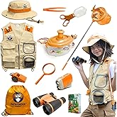 Kids Explorer Kit with Safari Vest, Hat & More - Kids Bug Catching Kit with Adventure Guide & Scavenger Hunt - Cute Dress-Up Zookeeper Costume & Safari Costume for 3-7 Year Old Boys Girls