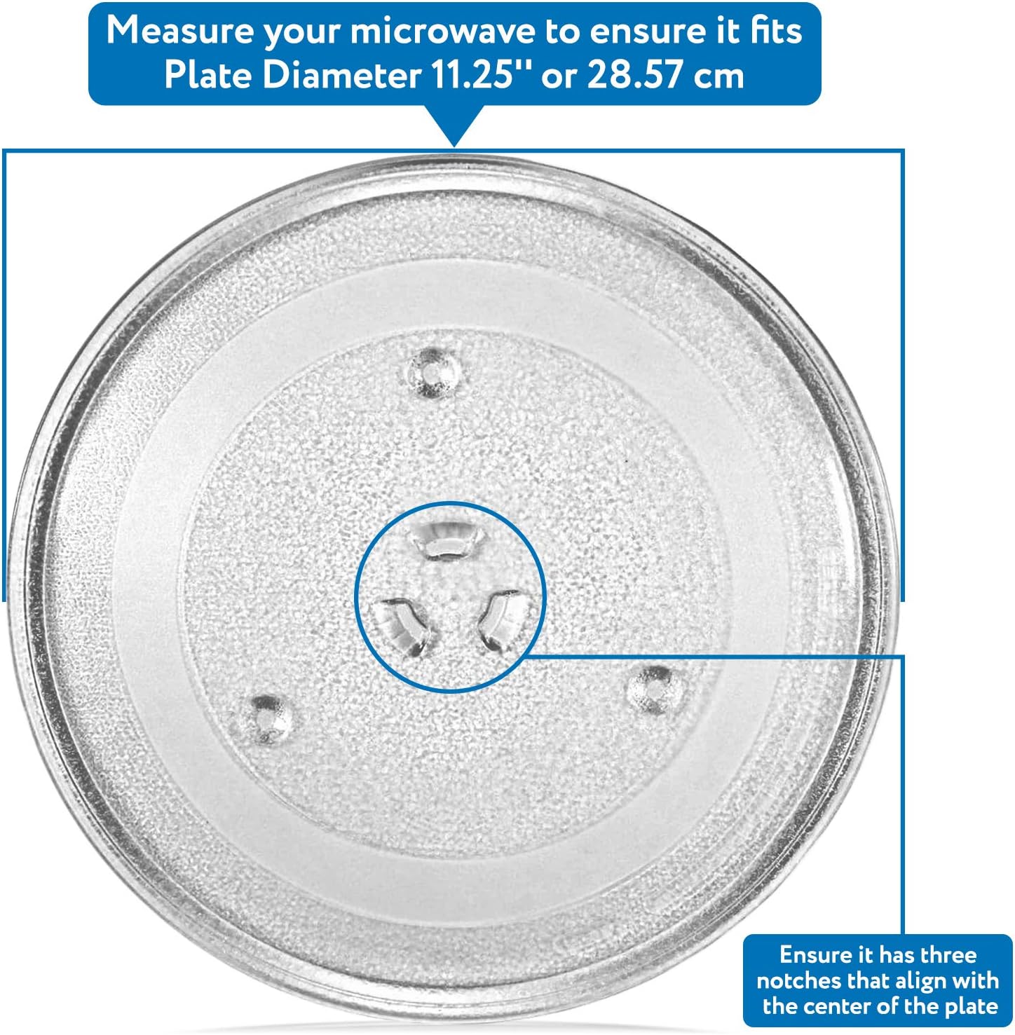 11.25" GE and Samsung -Compatible Microwave Glass Plate / Microwave Glass Turntable Plate Replacement - 11 1/4" Plate, Equivalent to G.E. WB49X10097: Kitchen & Dining