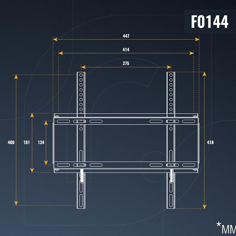 F0144 Supporto TV da parete Staffa TV 40-75 pollici per 40 75 pollici fisso slim fino a 75 kg max VESA 400x400