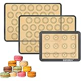 Macaron Silicone Baking Mats Non-Stick Large Baking Mat Extra Thick Reusable Baking Mats for Oven 16.5X11.6in Set of 2 (2+1Gr