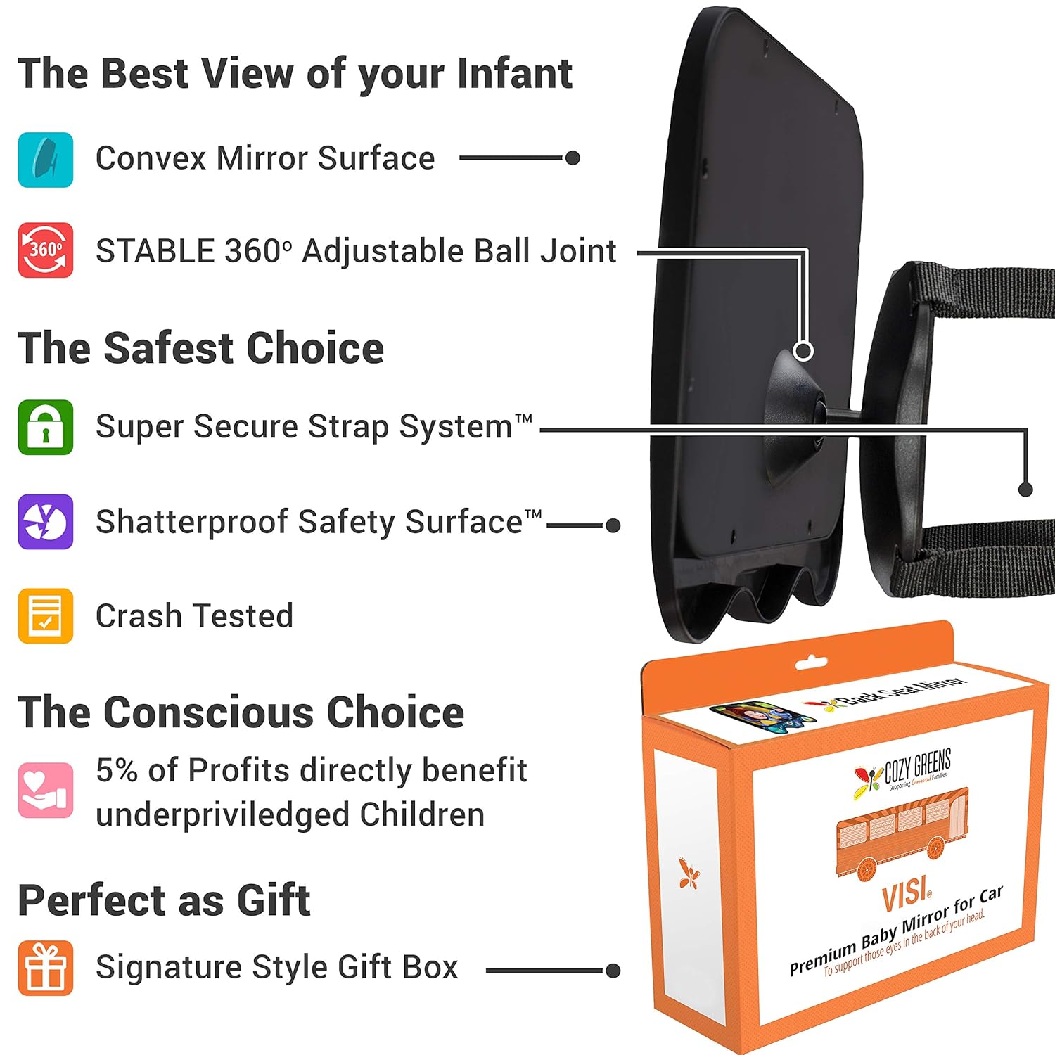 crash tested baby car mirror