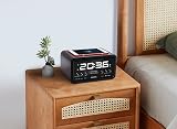 Roxel Nod Bedside Radio DAB/DAB+ FM Alarm Clock Qi Charging Oak view 9