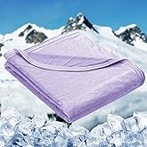 HOMFINE Cooling Blankets for Hot Sleepers - Summer Blanket Thin Lightweight Breathable Soft Double Side Enhanced Cooling for Bed Couch Sofa, Keep Cool for Night Sweats (Purple, 90 x 90 inches)