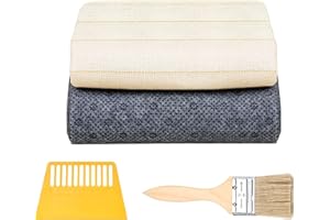 zowwfast 79" x 59" Tufting Cloth with Marked Lines and 70" x 39" Non-Slip Backing Fabric，Punch Needle Fabric for Punch Needle, Cut/Loop Pile Tufting Gun Perfect Tufting Fabric