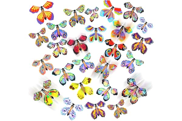 LOMIMOS Flying Butterfly, Magic Wind Up Butterfly Toy Gift Fairy Flying Toyfor Kids Surprise Explosion Box Wedding Birthday P