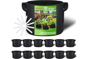PHYEX 12-Pack 20 Gallon Grow Bags, Heavy Duty Fabric Pots with Handles, Reusable Plant Bags for Vegetable, Herbs & Flowers, BPA-Free, Breathable, Durable